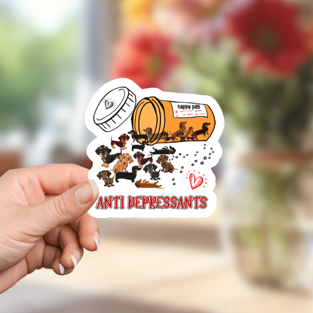 Antidepressant Dog Lover Sticker