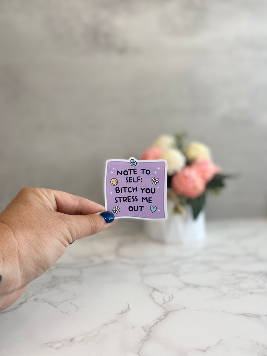 Note to Self: Bitch You Stress Me Out Sticker